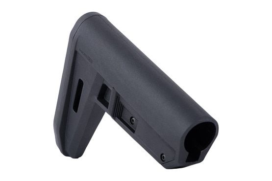 This adjustable carbine stock is compatible with mil-spec receiver extensions.